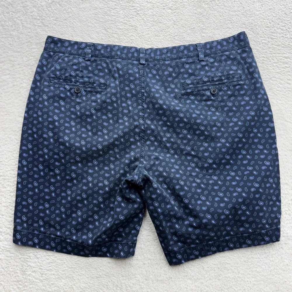 Brooks Brothers Mens Navy Blue Paisley Bermuda Shorts Cotton Stretch Size 40 - Picture 6 of 7